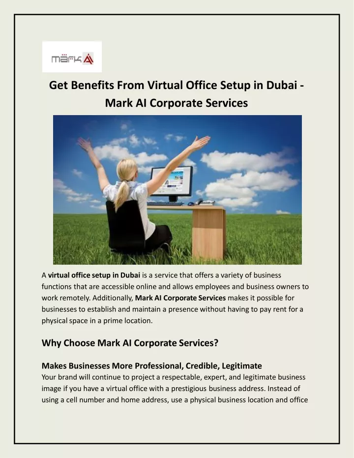 get benefits from virtual office setup in dubai mark ai corporate services