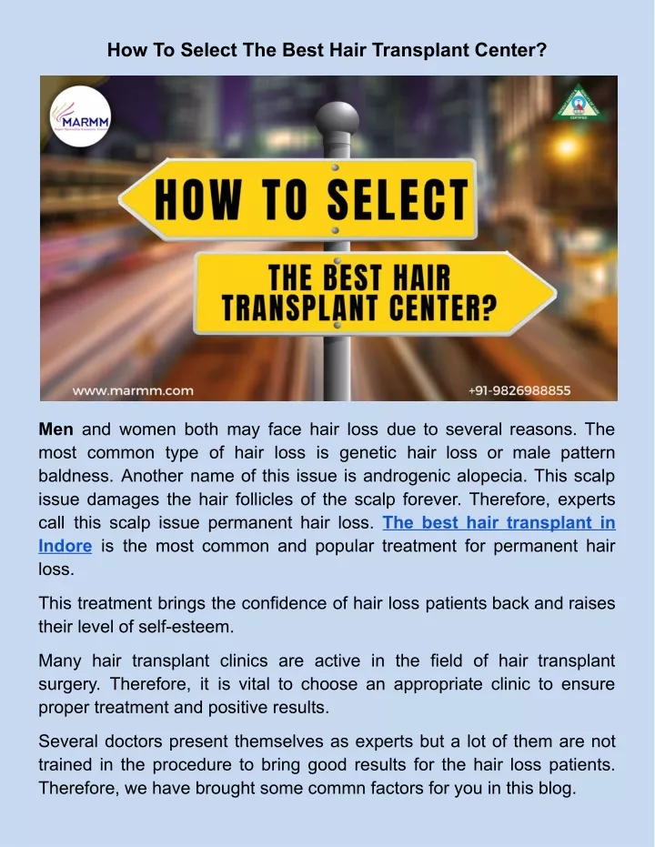 how to select the best hair transplant center