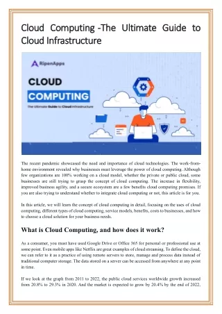 c cloud loud c computing omputing the c cloud