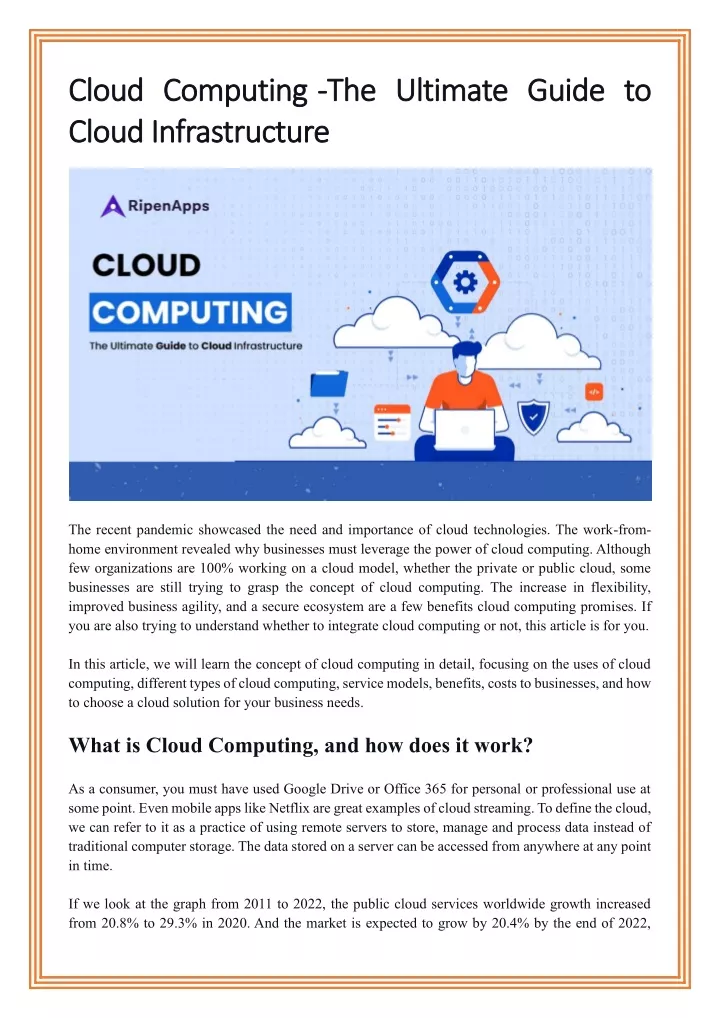 c cloud loud c computing omputing the c cloud