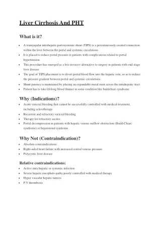 liver cirrhosis and pht what is it