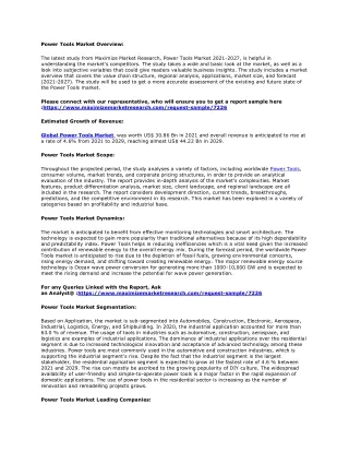 power tools market overview