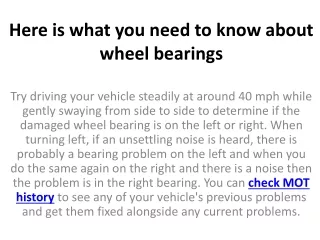 here is what you need to know about wheel bearings