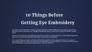 10 Things Before   Getting Eye Embroidery