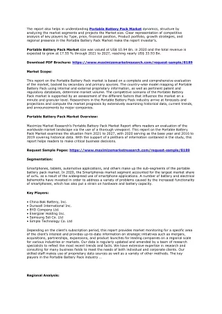 the report also helps in understanding portable