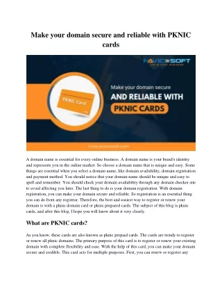 make your domain secure and reliable with pknic