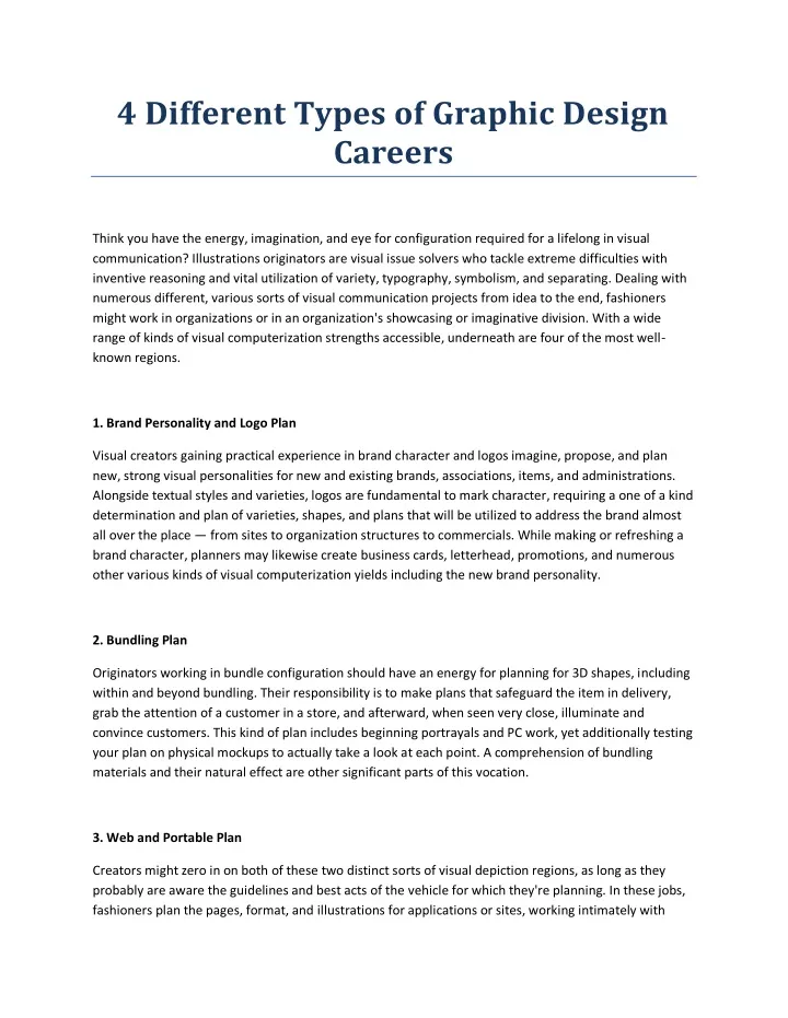4 different types of graphic design careers