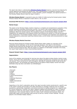 the report also helps in understanding wireless