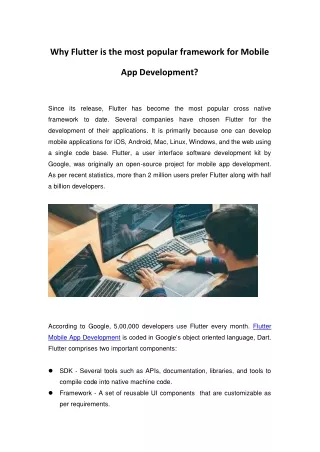 Why Flutter is the most popular platform for Mobile