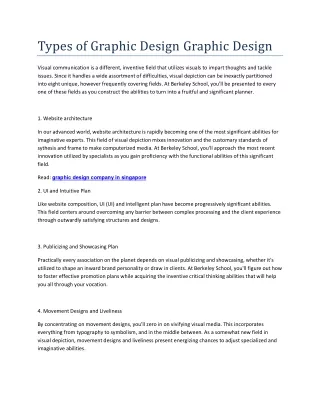 Types of Graphic Design Graphic Design