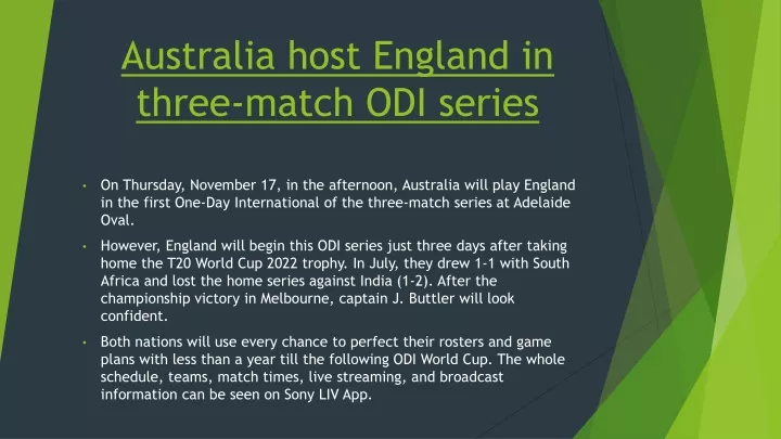 australia host england in three match odi series