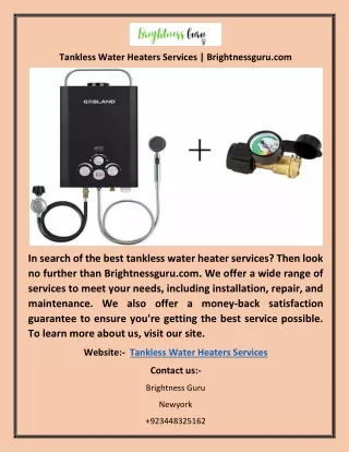 Tankless Water Heaters Services | Brightnessguru.com