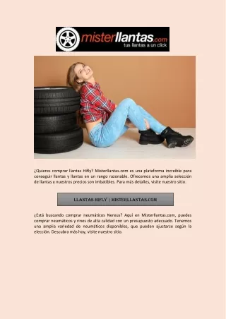 quieres comprar llantas hifly misterllantas