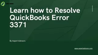 learn how to resolve quickbooks error 3371