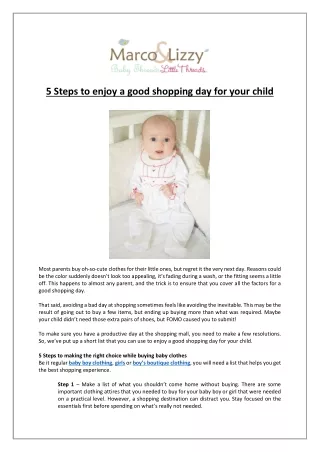 5 Steps to enjoy a good shopping day for your child