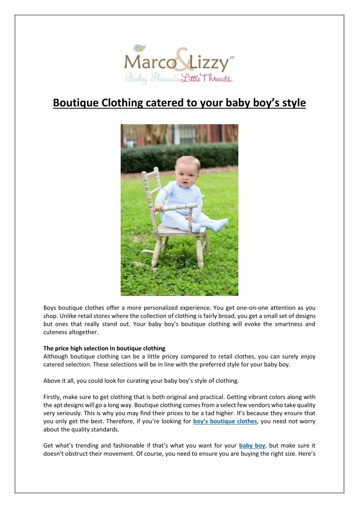 boutique clothing catered to your baby boy s style