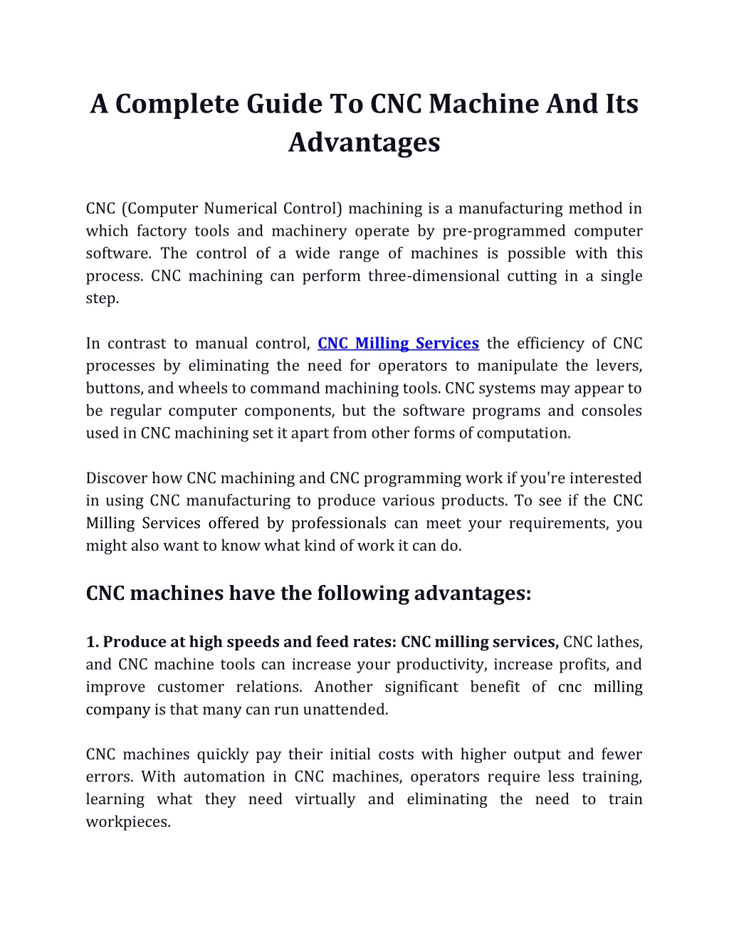 PPT - A Complete Guide To CNC Machine And Its Advantages PowerPoint ...
