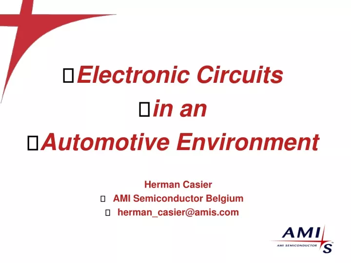 electronic circuits in an automotive environment