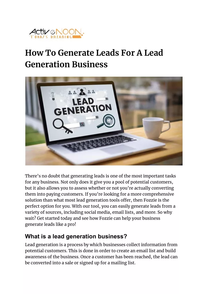 how to generate leads for a lead generation