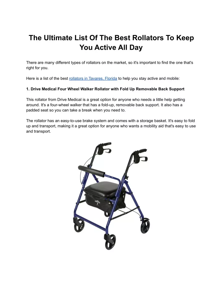 the ultimate list of the best rollators to keep