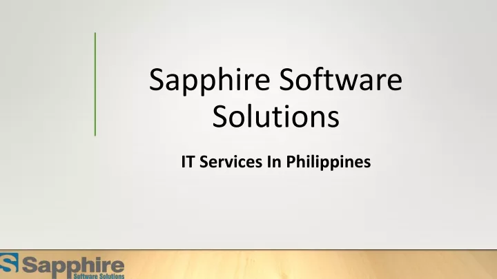 sapphire software solutions