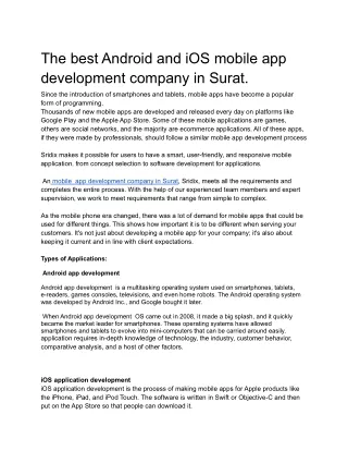 the best android and ios mobile app development