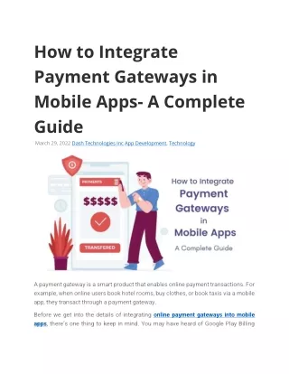 how to integrate payment gateways in mobile apps
