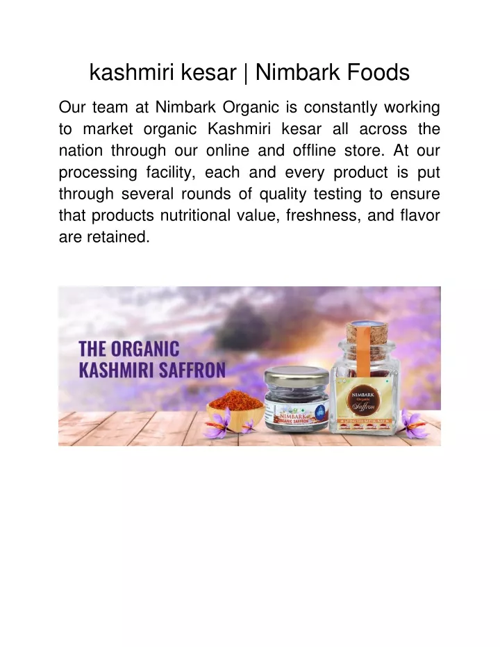 kashmiri kesar nimbark foods