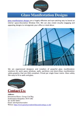 glass manifestation designs