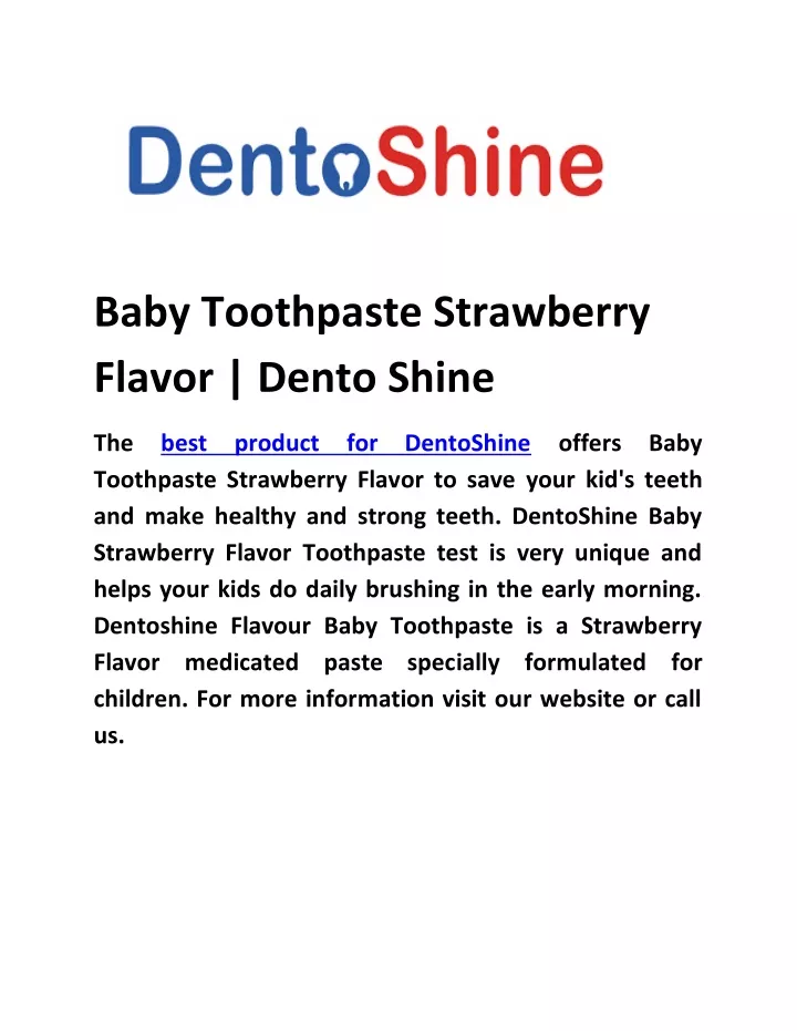 baby toothpaste strawberry flavor dento shine