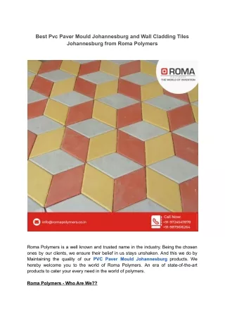 Best Pvc Paver Mould Johannesburg and Wall Cladding Tiles Johannesburg from Roma Polymers.docx (1)