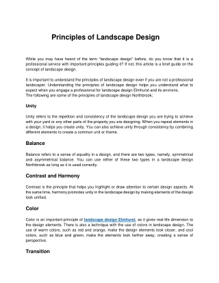 principles of landscape design