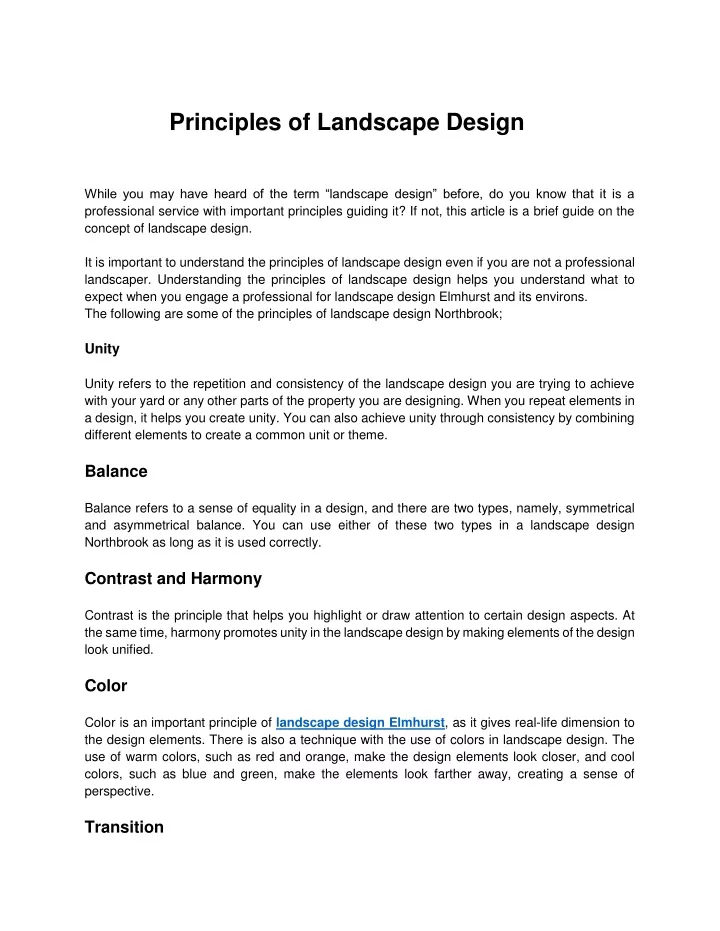 principles of landscape design