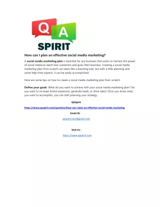how can i plan an effective social media marketing