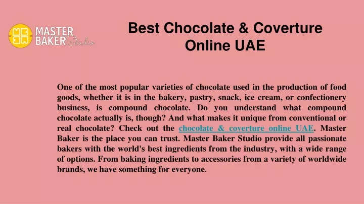 best chocolate coverture online uae