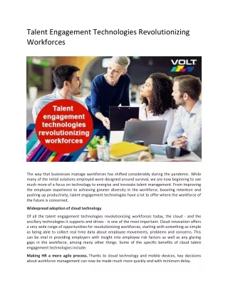 talent engagement technologies revolutionizing