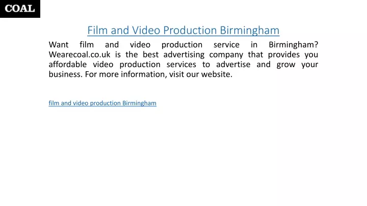 film and video production birmingham