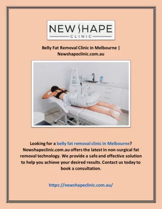 Belly Fat Removal Clinic in Melbourne | Newshapeclinic.com.au