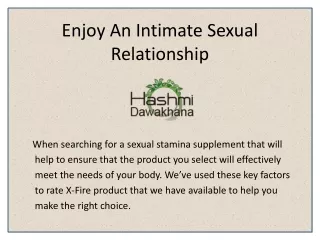 enjoy an intimate sexual relationship