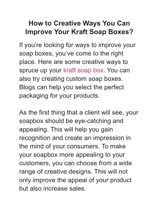 how to creative ways you can improve your kraft