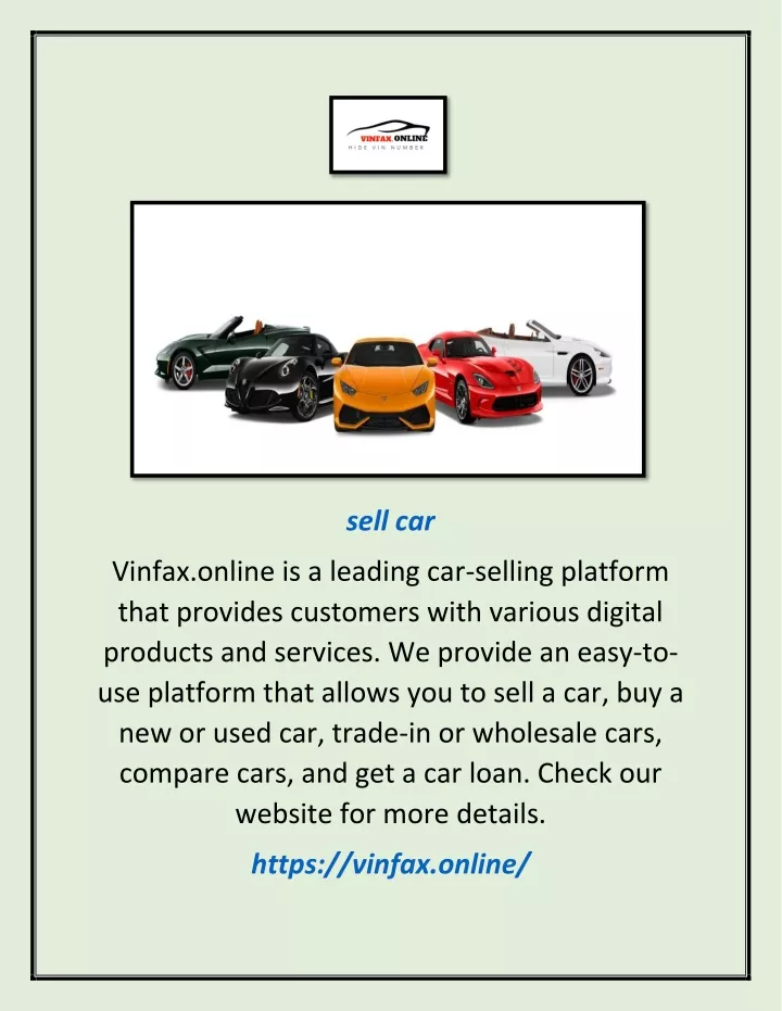 PPT - Sell Car  Vinfax.online PowerPoint Presentation, free download -  ID:11764645