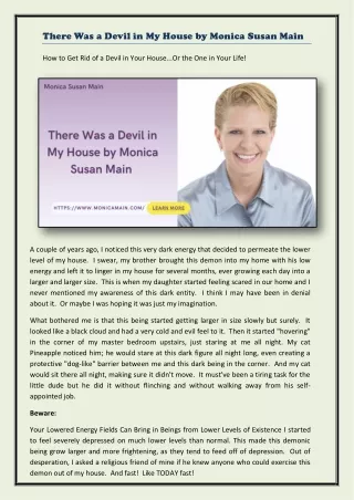There Was a Devil in My House by Monica Susan Main