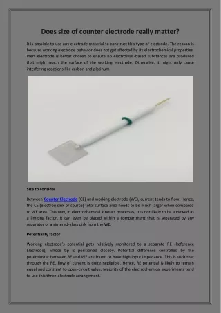 does size of counter electrode really matter