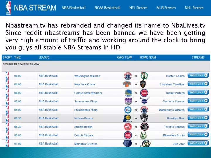 nbastream tv has rebranded and changed its name