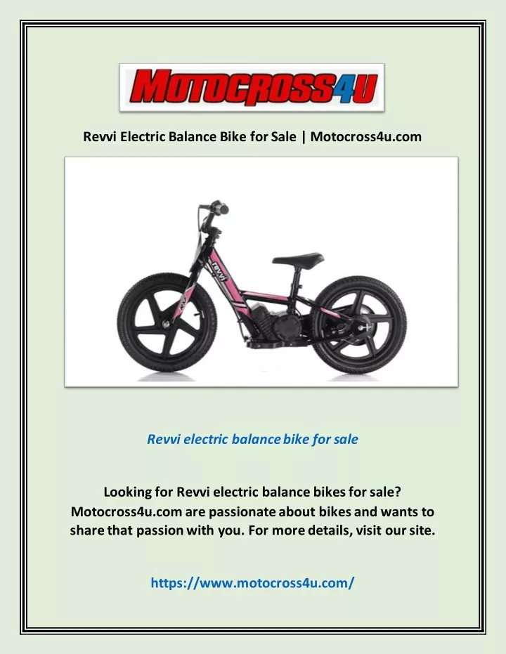 revvi electric balance bike for sale motocross4u