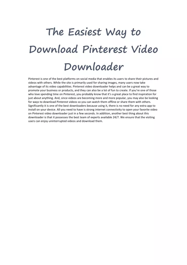the easiest way to download pinterest video