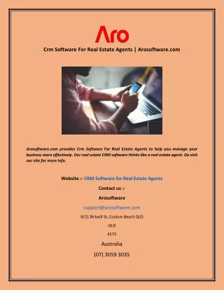 crm software for real estate agents arosoftware