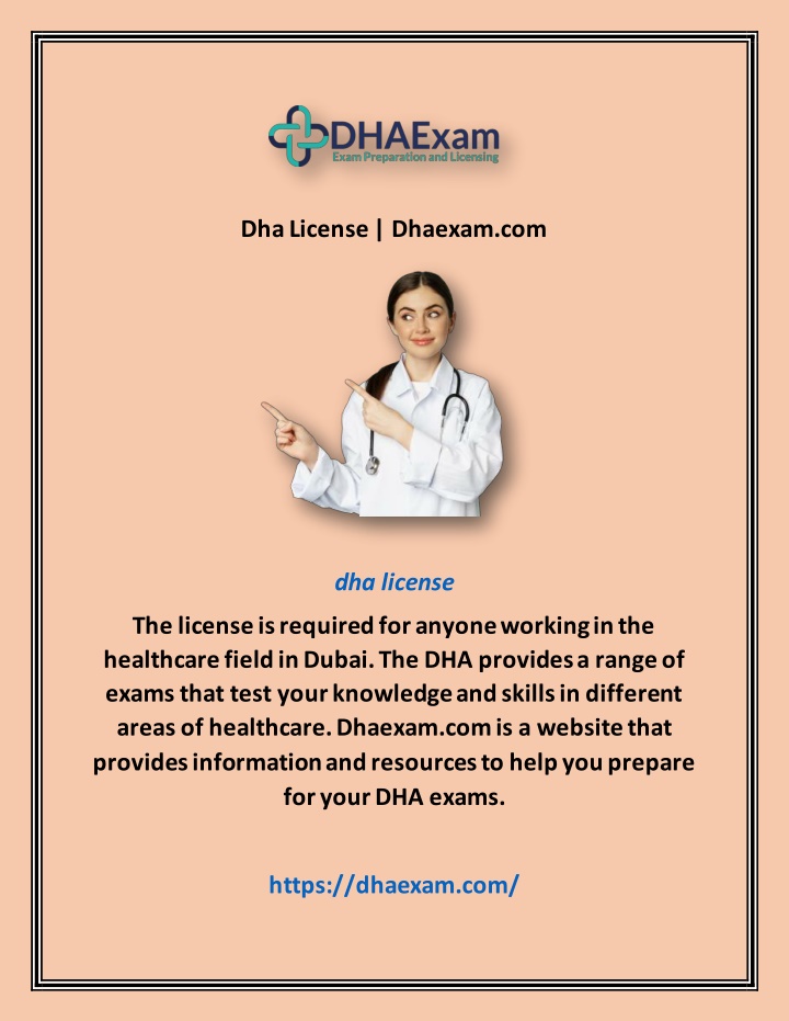 dha license dhaexam com