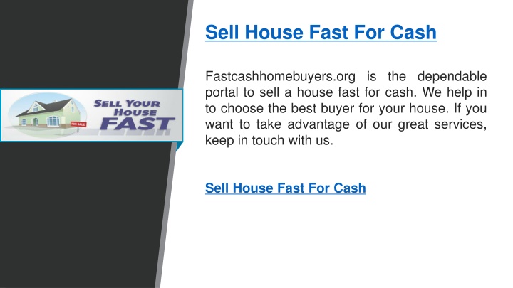 sell house fast for cash