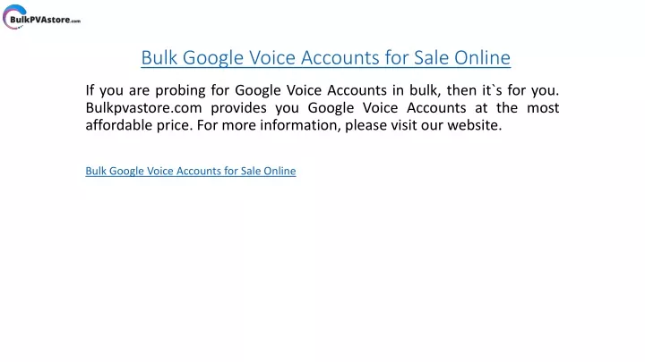 bulk google voice accounts for sale online